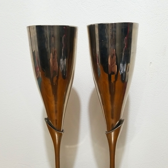 Vintage Silver Plated Champagne Flutes - Picture 2 of 8